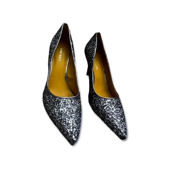 Nine West Shoes Womens Nine West Chromesilver Sequin Glitter
